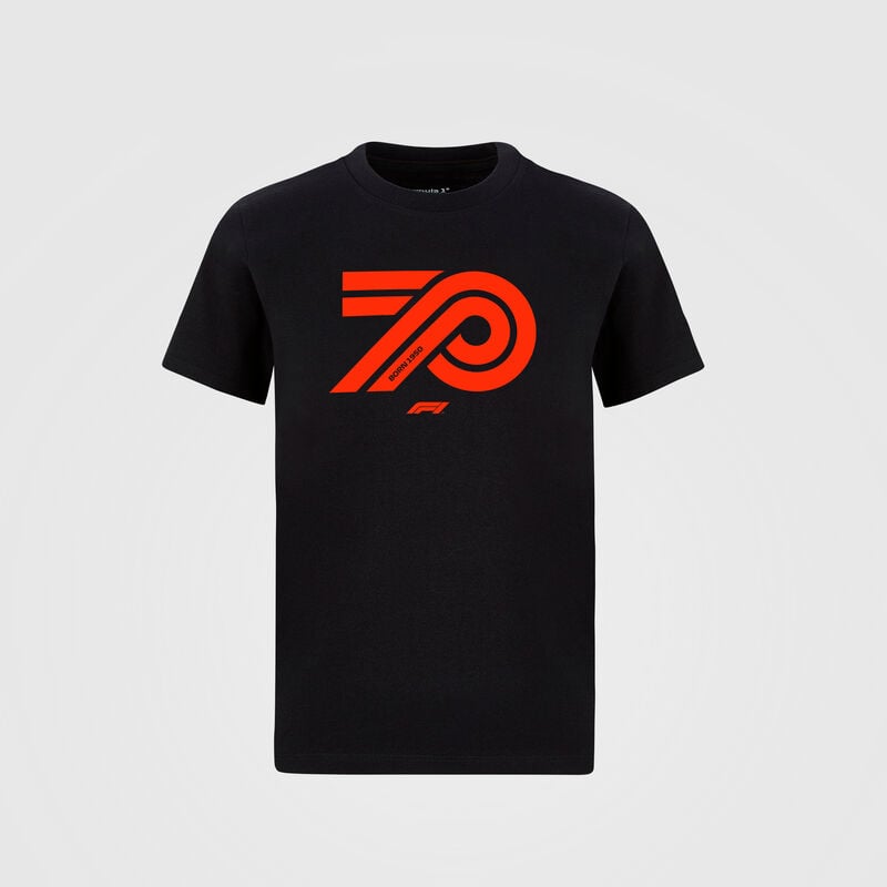 FORMULA 1 MENS 70TH ANNIVERSARY TSHIRT - black